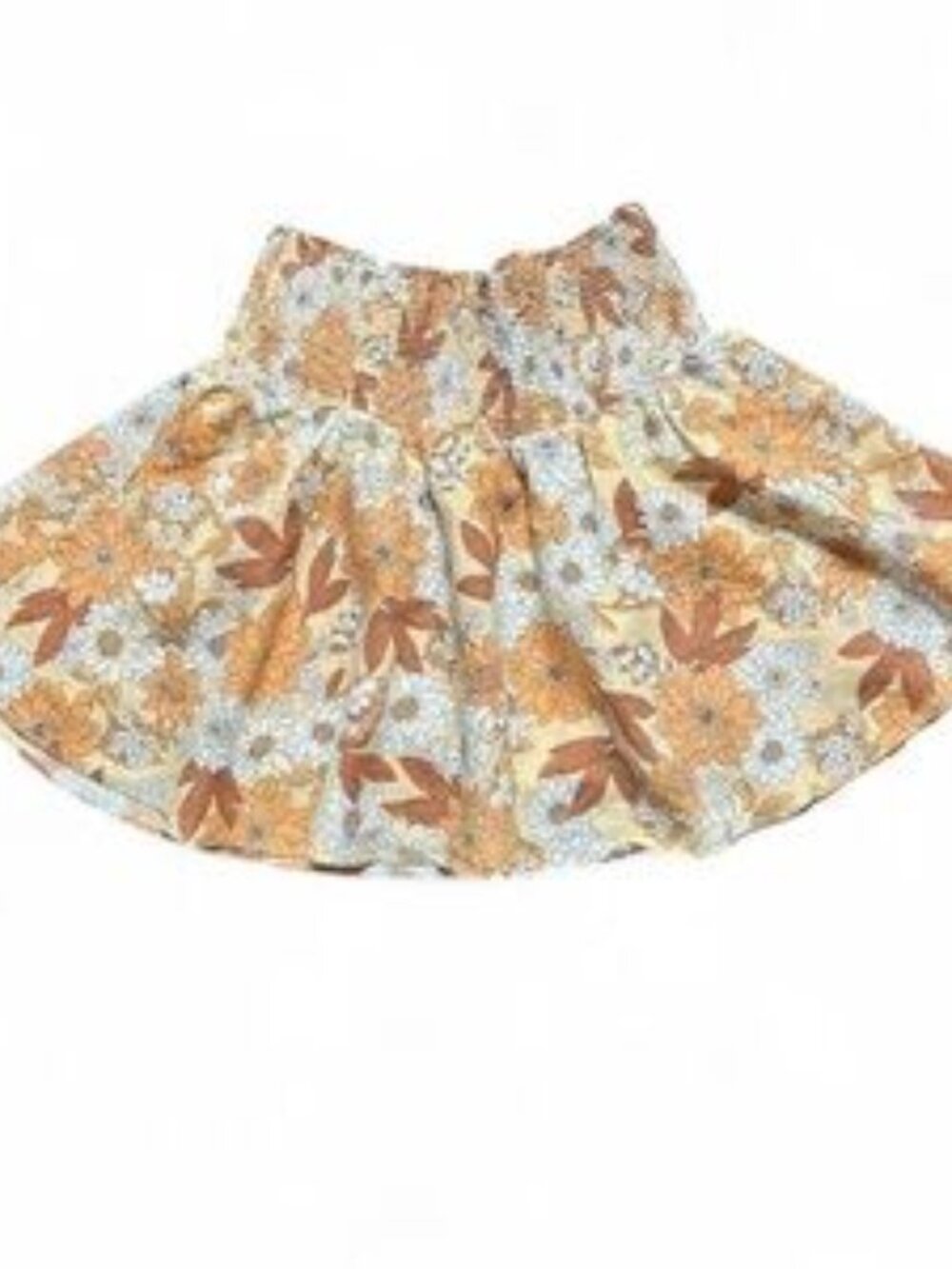 Floral Mini Skirt in Orange and Brown